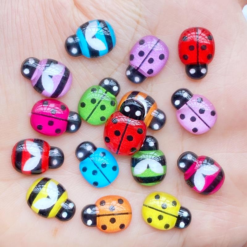 60pcs New Mix Mini Insect Flat Back Cabochon Crafts Clothing DIY Scrapbooking Accessories J42