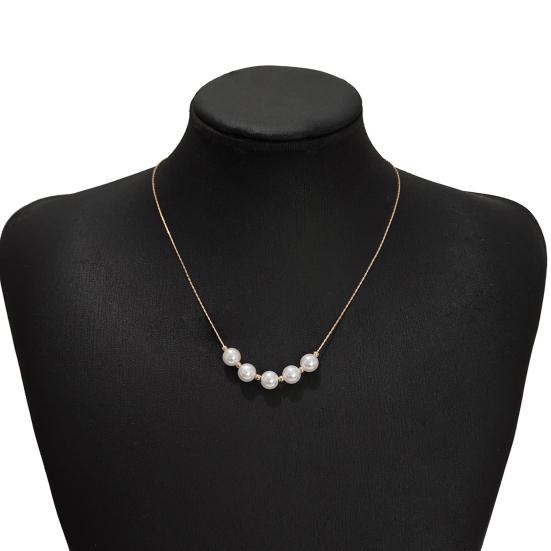 

Yousheng Women Necklaces Faux Pearl Clavicle Chain Lightweight Pendant Choker for Women Girls Adjustable Length Extension Chain Trendy Jewelry Gift золотистый