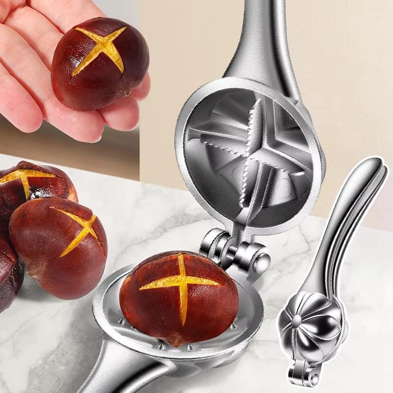 2in1 Stainless Chestnut Opener Quick Nutcracker Sheller Sheath Opening Machine Cutter Nuts Opener Kitchen Household Supplies