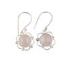 Natural Rose Quartz Gemstone 925 Sterling Silver Jewelry Handmade Earrings1.40" EE-56-19