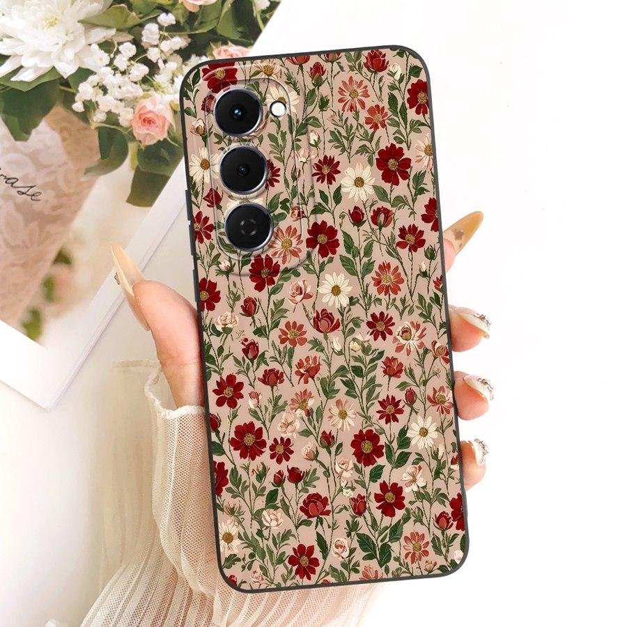 For Tecno Spark 40 Pro Plus Case Fashion Flower Soft Silicone Len Protective Cover For Tecno Spark 40Pro 40C Spark 40Pro+ Coque