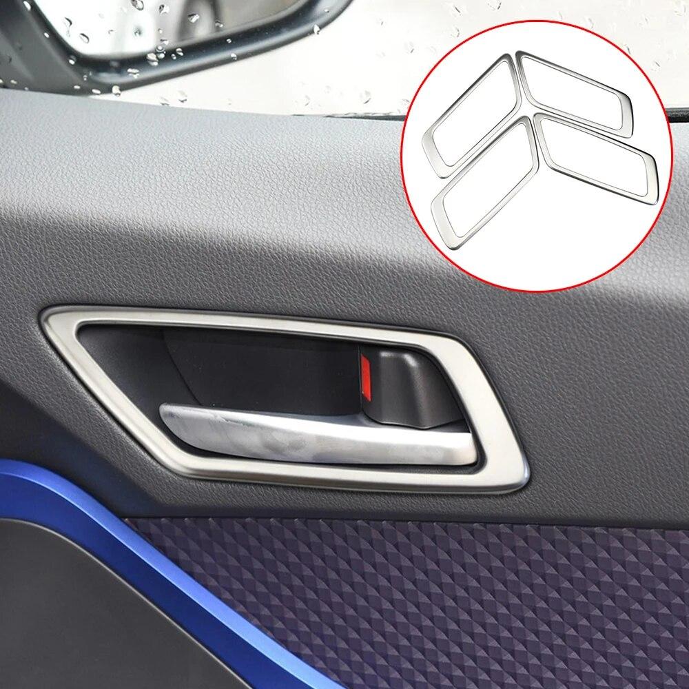 Stainless Steel 4 Pcs Car Interior Door Handle Trim Car Inner Door Bowl Sticker for Toyota C-HR CHR 2016 - 2018 Auto Accessories