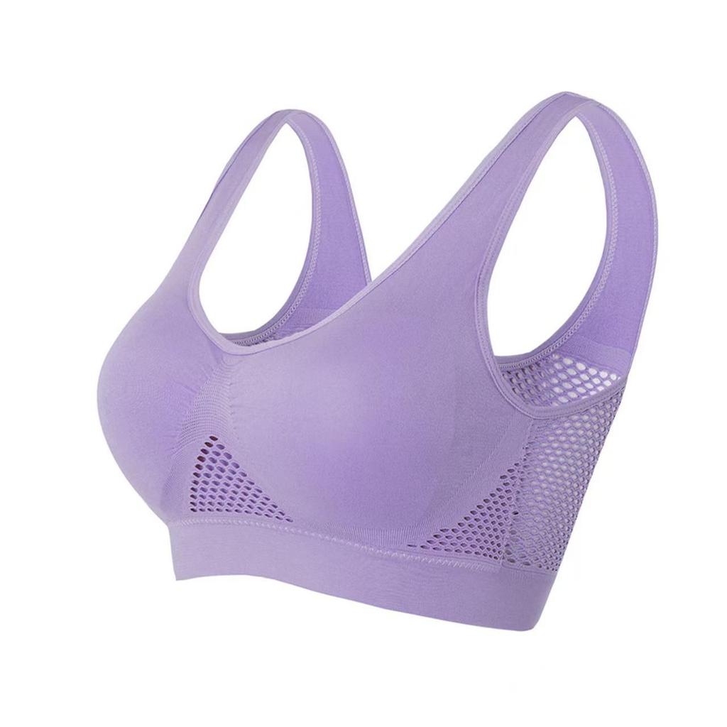 Plus Size Cross-Border Sports Bra with Mesh Back for Yoga and Running