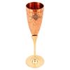 Copper Champagne Wine Glass with Brass Stand, Embossed Design, Perfect for Parties, Flute Glass, Champagne Glasses - 2 Pieces with Velvet Gift Box