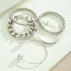 5 Piece/Set Fashion Bold Chain Bracelet for Women Trendy Gold Bow Color Flower Open Bangle Party Jewelry Accessories