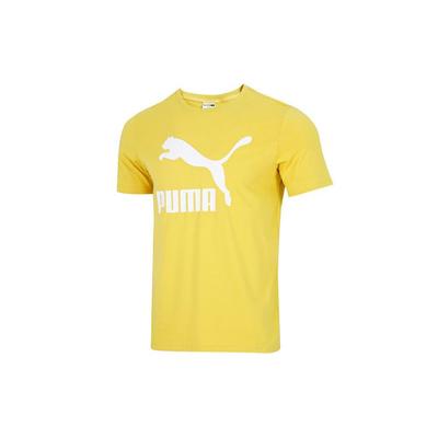Moisture-Wicking Casual Printed Round Neck Short Sleeve T-Shirt Men Tops Lemon-Yellow 532280-31