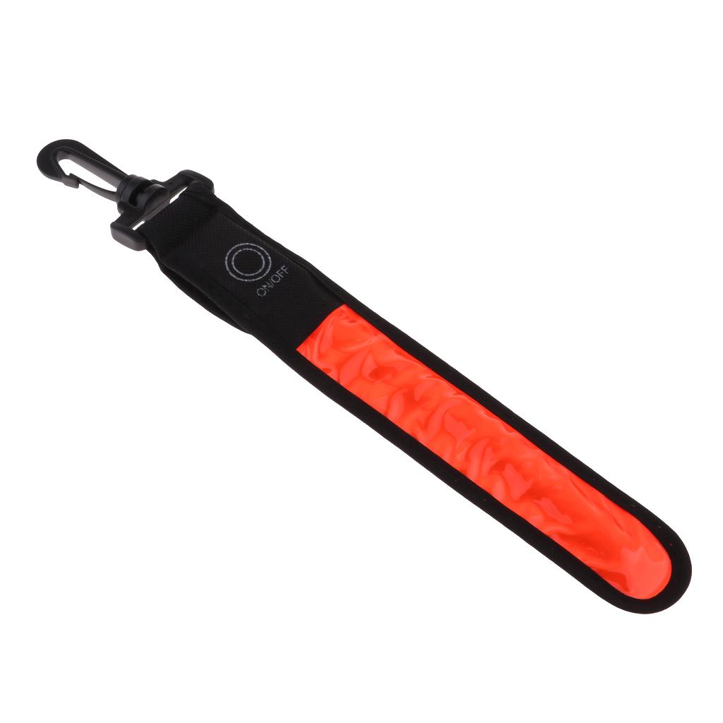 LED Reflective Strip Rechargeable Backpack Tag Safety Light for Night Cycling Hiking Walking School