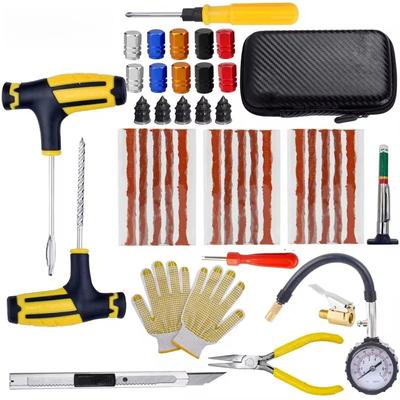 Kit de reparación de neumáticos de coche, herramientas para tapones de pinchazos, tiras de emergencia para pinchazos de neumáticos, kit de herramientas de reparación de pegamento para mezclar, accesorios para coche