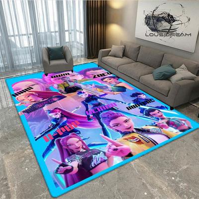 Tappeto con stampa 3D KPop Demon Hunters Tappeto antiscivolo Tappeti da esterno Tappeto per area Tappeto per decorazione camera da letto di casa Tappeto per camera da letto Regalo di compleanno