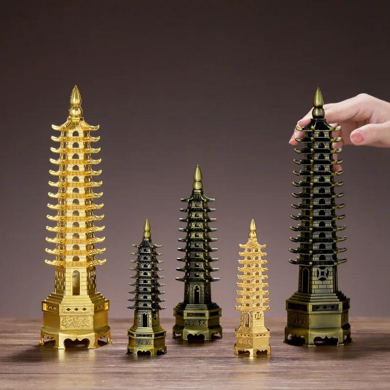 Zinc Alloy 3D Model, Chinese Wenchang Pagoda Tower Crafts, Statue Souvenir, Home Decoration, Metal Handicraft