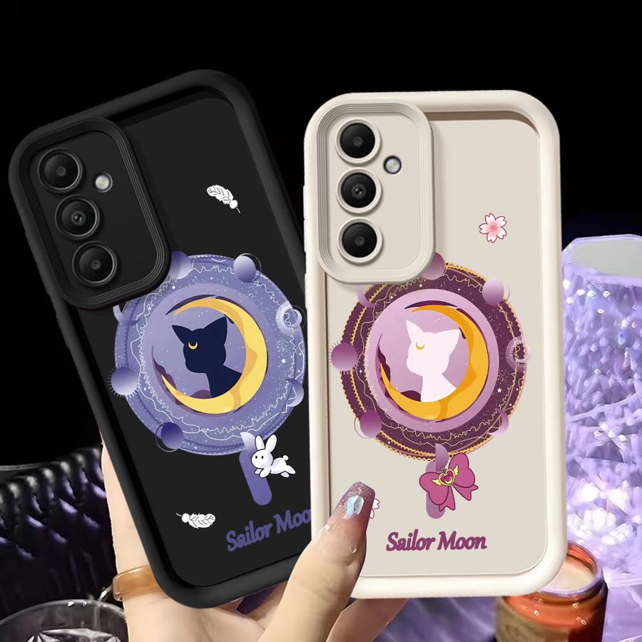 Sailor Moon Cat Manga Phone Case for Samsung Galaxy A54 A53 A06 A25 A35 A73 A72 A71 A55 A15 A52 A51 Soft Shell