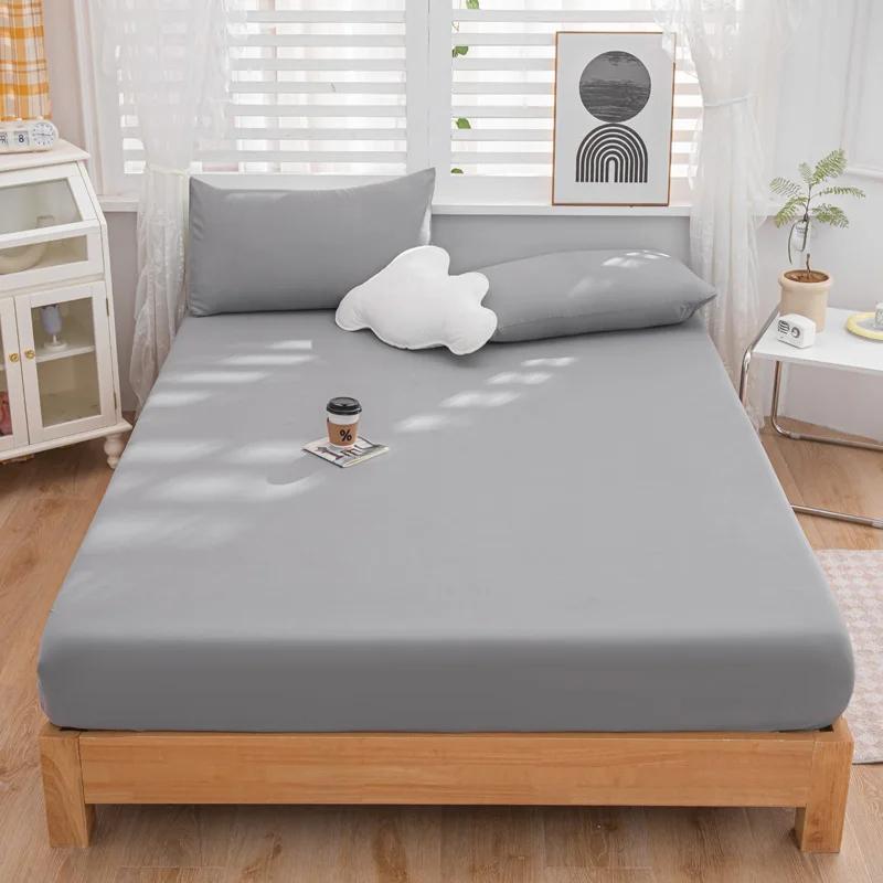 High Quality Solid Color Brushed Bed Sheet, Breathable Bed Cover, Skin Friendly Bedding, Fitted Sheet, No Pillowcases, Simmons Protective Cover