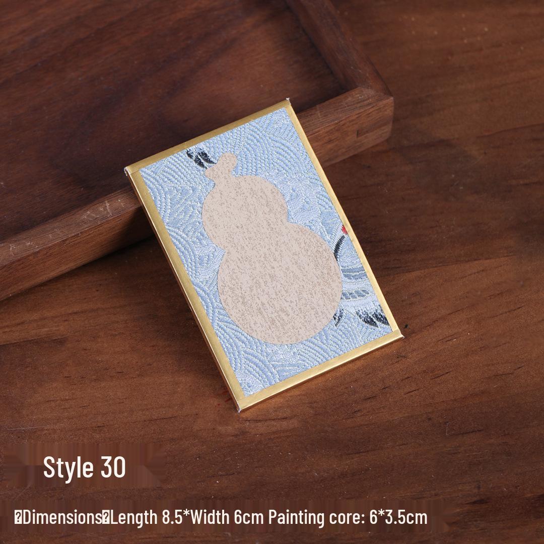 Mini Lucky Song Brocade Photo Frame: Gold Cloth & Xuan Paper Table Display for Calligraphy Other sizes