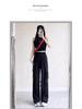 Women's High Waist Gray Wide Leg Parachute Pants - Summer Casual, Quick-Dry American Style Sportswear