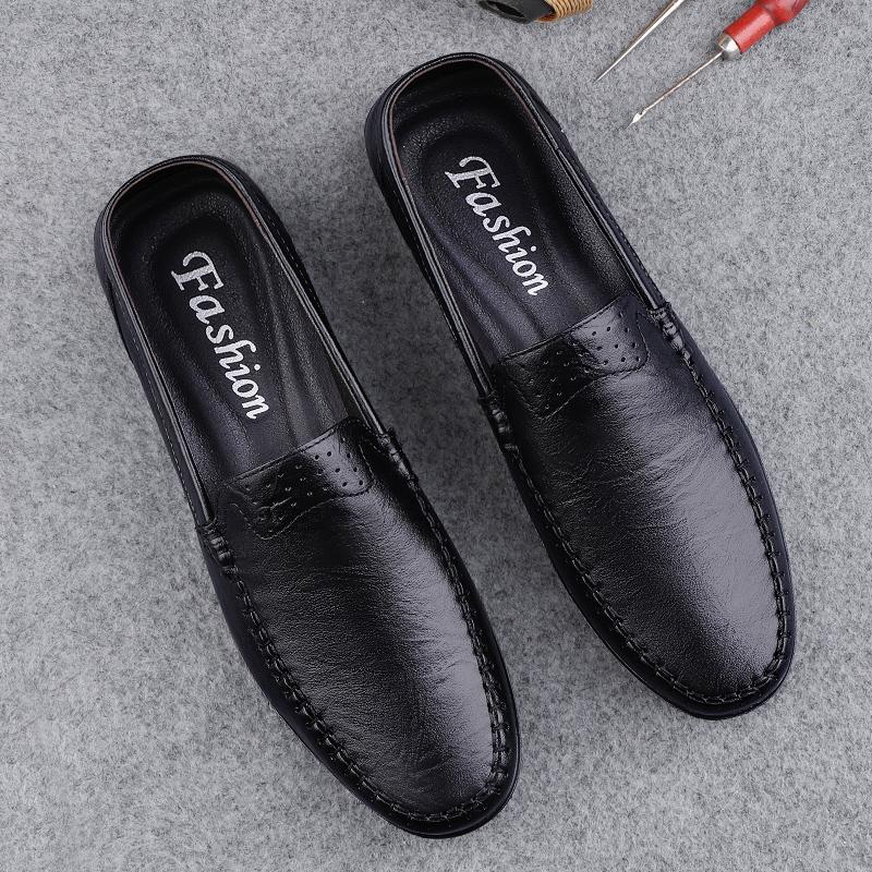 Men's Solid-Color Loafers Breathable And Comfortable Lazy Shoe Casual Driving Shoes Anti - Slip And Wear-Resistant Walking Shoes