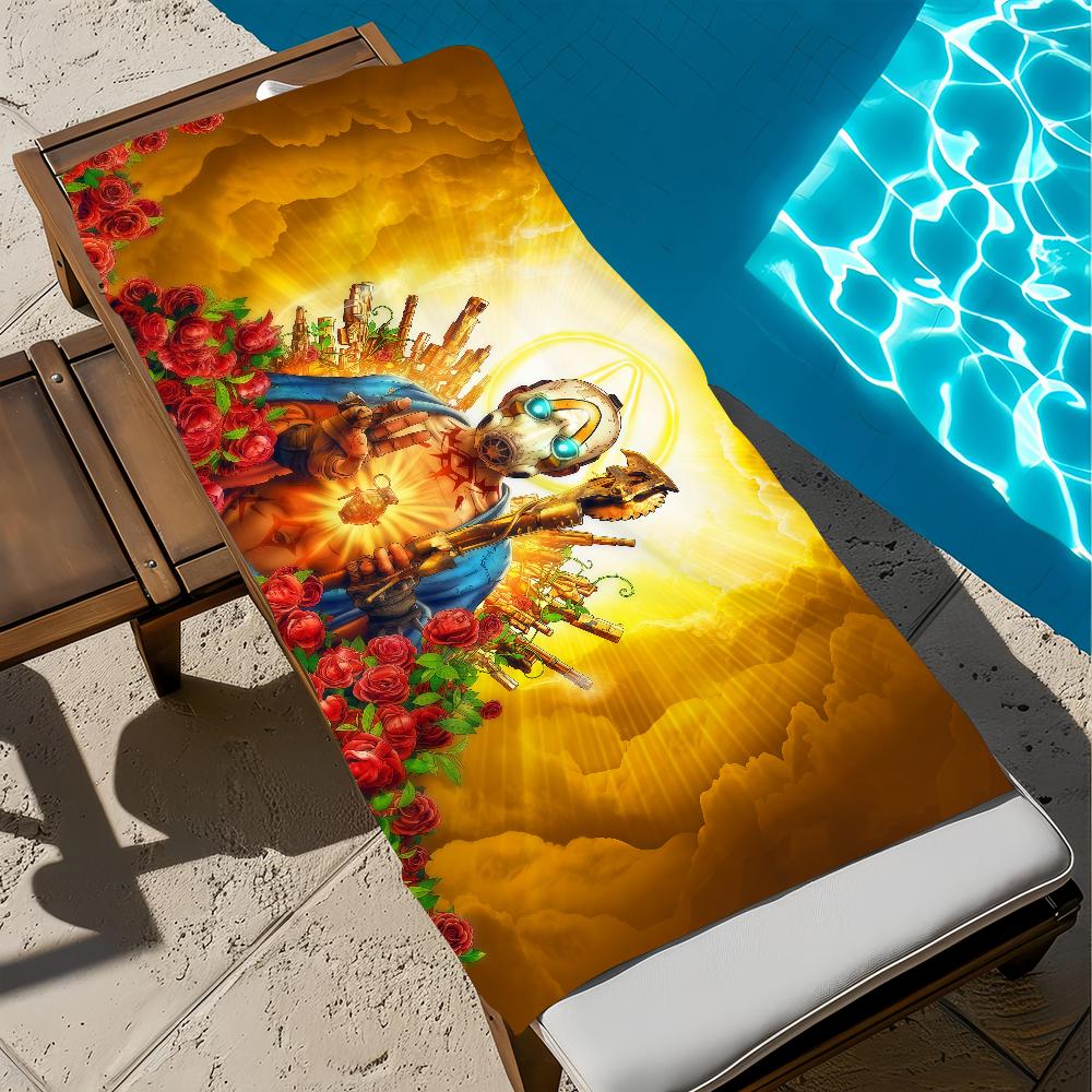 B-BorderlandsS Game Towel Beach Bath Quick-Drying Lightweight Portable Sauna Camping Swim Pool Travel