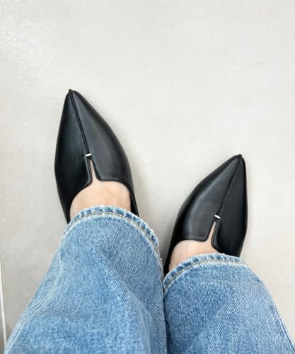 Flare heel pointed toe pumps/45301