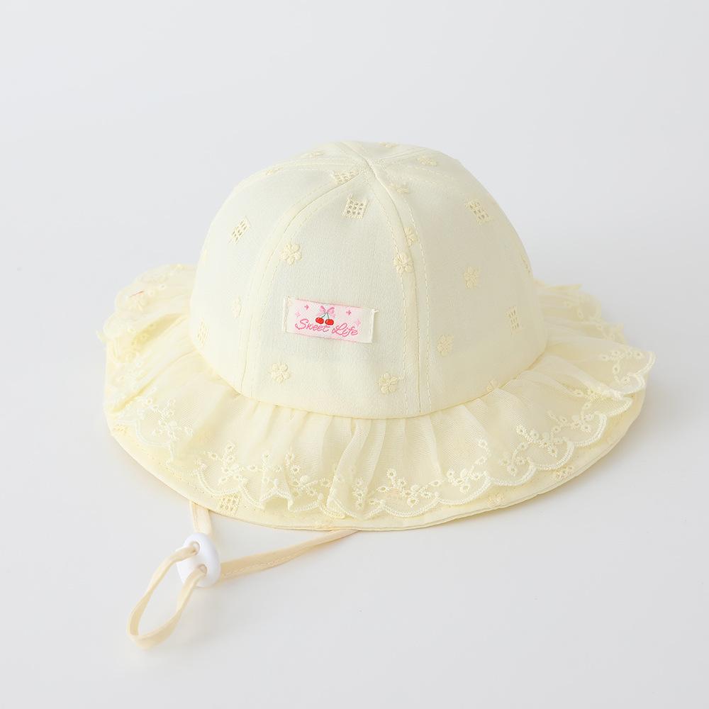 

Baby Hat 50cm 1-3 years Spring Summer Kids Sun Hats Adjustable girls Sun Cap Toddler Breathable Outdoor girl lace cute caps 50cm