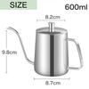 Asdays Coffee Kettle, Drip Pot, Tea Pot, Milk Pot, Coffee Tools, Induction Compatible, Direct Heat, Measuring Scale, Narrow Mouth Design, Ideal for