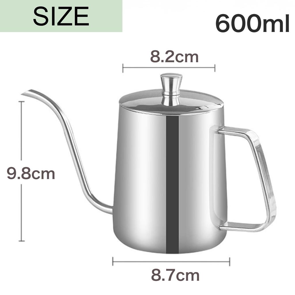 Asdays Coffee Kettle, Drip Pot, Tea Pot, Milk Pot, Coffee Tools, Induction Compatible, Direct Heat, Measuring Scale, Narrow Mouth Design, Ideal for