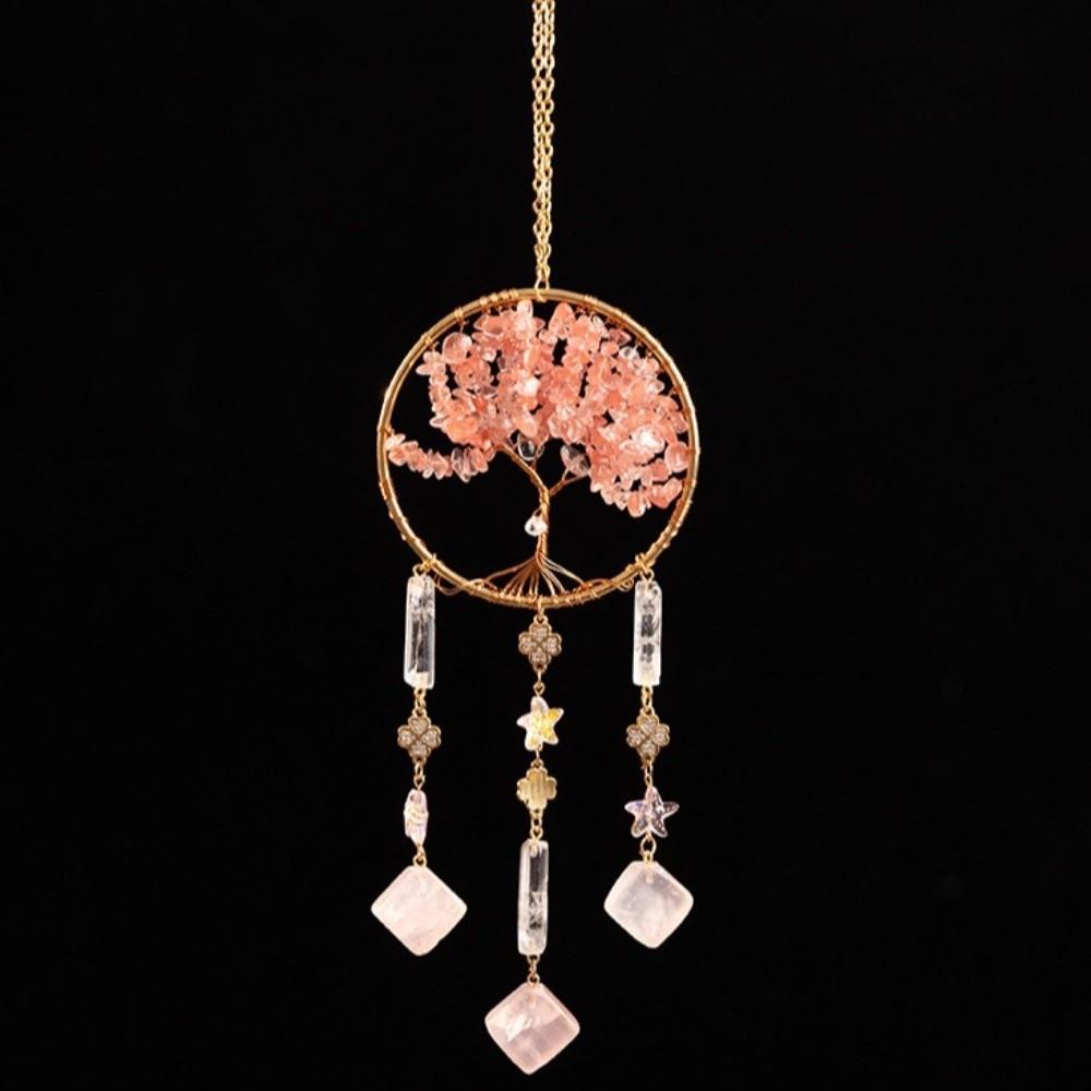 Lucky Crystal Stone Dream Catcher Boho romantic Crystal Suncatcher natural creative Rainbow Dreamcatcher Window Decor