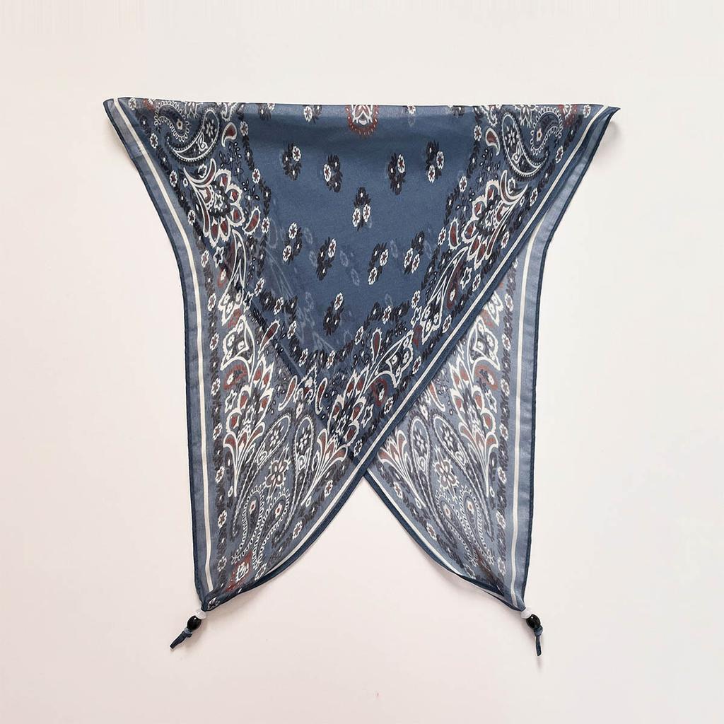 Retro rhombus cashew silk scarf women's niche neck high-end fashion neck accessories silk scarf small scarf headband