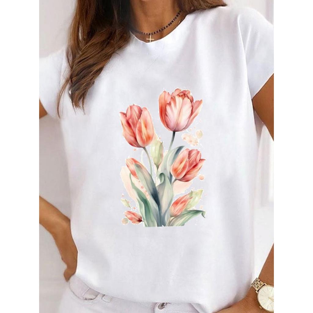 Sunflower Style Trend Cute T-shirt Ladies Fashion Basic Tee Top Clothes Women Graphic Short Sleeve Print T Shirt Clothing