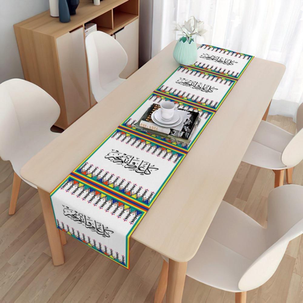 2 Stück Lange Leinen Feiertags Dekorative Tischdecke Staubtuch Platzset