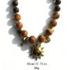 Designer's New Retro Style, Stainless Steel, Sun Pendant, Resin, Acrylic Bead, Jewelry, Necklace