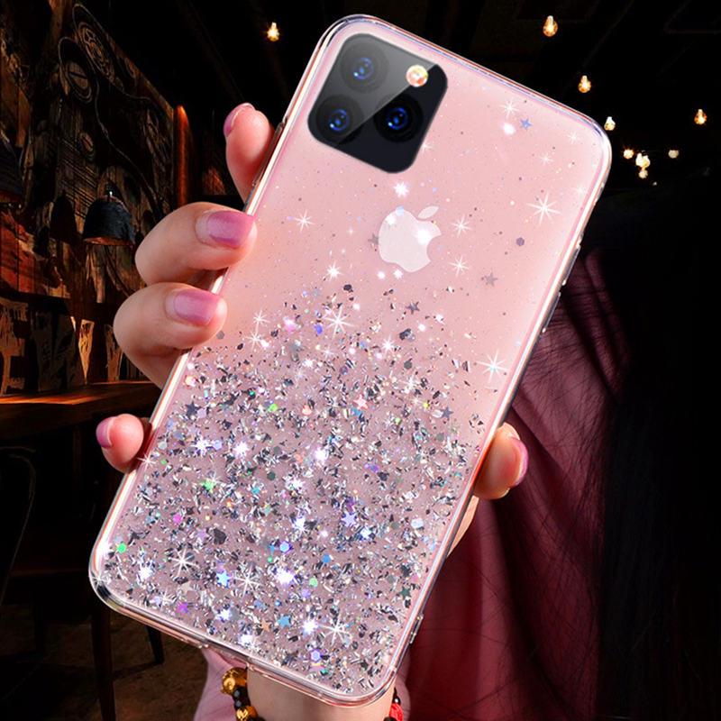 М’який чохол для iphone 6 6S Plus SE 7Plus 8Plus Bling Glitter TPU для iphone X XS XR 11 Pro Max 12 Pro Max mini 13 Pro Max 14 15 16 MINI Lady Cover Case