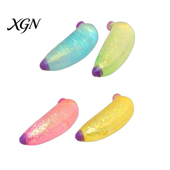 Soft Stress Ball Glitter Banana Sugar Slow Rebound Relief Clear Toy Squeeze Sensory Anxiety Relieving Simulated