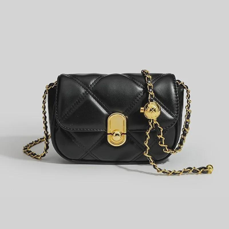 Fashion Diamond Silver Mini Bag - Women's Chain Messenger, Summer Luxury Small Square.