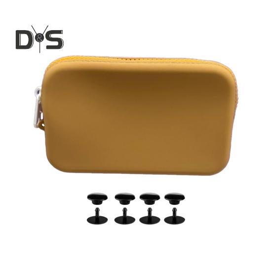 Mini silikonveske for Bogg Bag Vanntett glidelåslukking Bærbar ensfarget strandveske Kosmetisk veske Telefonholder Plug-in-innsatslommebok