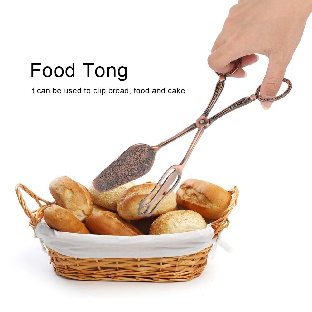Retro Elegant Zinc Alloy Bread Tong Cooking Baking Kitchen Food Clip