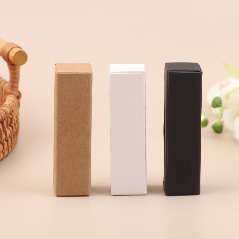 10Pcs Essential Oil Bottle Packaging Box White Black Kraft Paper Tube Cardboard Boxes Lipstick Perfume Box Blank Cosmetic Box