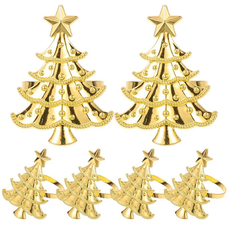 1Pcs Christmas Napkin Rings Xmas Tree Ornaments  Christmas Home Kitchen Dinner Table Decoration New Year Party Supplies