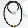 Natural Tiger Eye Stone Beads Choker Necklace for Men Men  Accessories Stainless Steel Black Neck Chain Collar Necklace