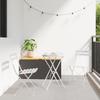 Folding Bistro Set 3 Pieces vidaXL White Steel 42002968