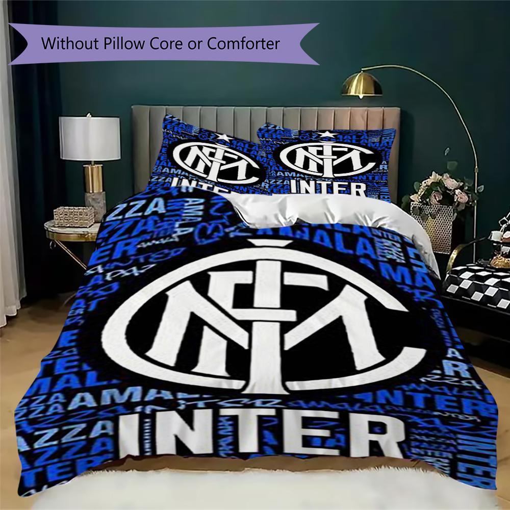 Inter Milan Patronen Beddengoed Dekbed Set Dekbedhoes Kussensloop Huisdecoratie Verjaardagscadeau (1 dekbedovertrek + 2 kussenslopen (zonder vulling))60