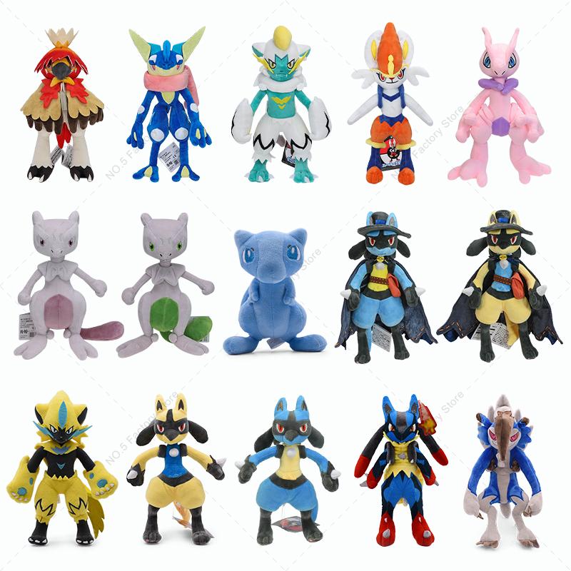 16 Styles Kawaii Pokemon Plush Toys Mew Lucario Decidueye Greninja Zeraora Cinderace Anime Figure Stuffed Plushie Halloween Gift