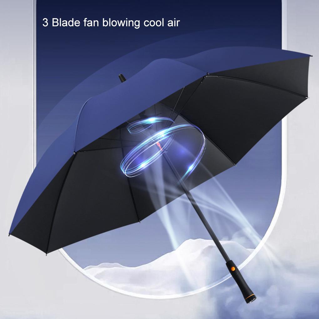 Fan Umbrella With Safety Net Yarn 3 Fan Blowing Clear Cool Air Durable Materials Vinyl Fabric More