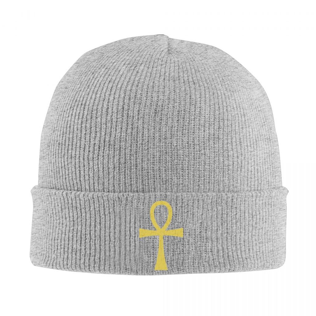 Ancient Egyptian Symbol Ankh Key Of Live Hats Autumn Winter Skullies Beanies Baggy Cap Unisex Women Acrylic Knitted Hat