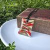 Handmade Gold Sand Stripe Glass Pendant Necklace - Unique & Versatile Jewelry for Sweaters