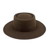 British style solid color big brim flat top top top hat French fashion jazz flat top woolen hat autumn and winter felt hat