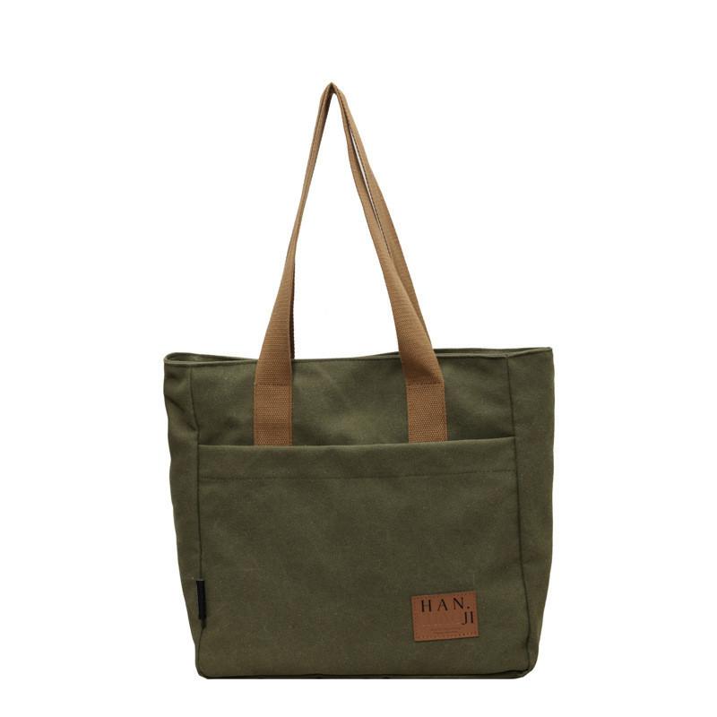 Large Capacity Canvas Tote Bag Women Fashion Commuter Shopping Handbag Mommy Bag Cross-border
