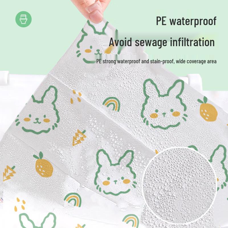 Disposable Waterproof Toilet Seat Covers with Green Rabbit Print