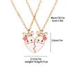 2Pcs/Set Cartoon Flower Rabbit Puzzle Heart Best Friends Necklace Girls Friendship Gift BFF Jewelry