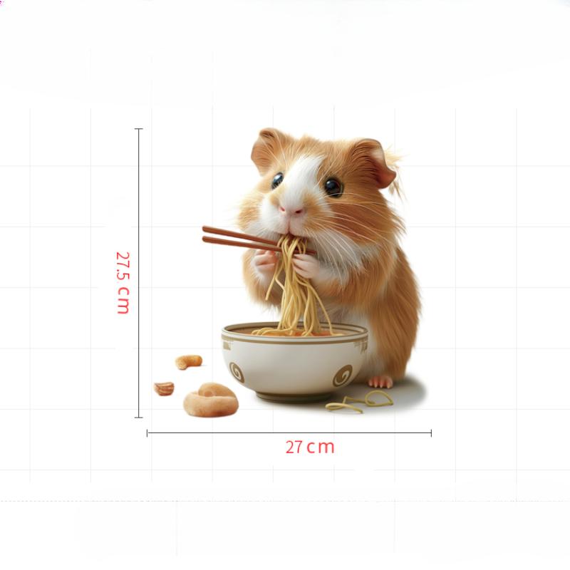 

Cute Guinea Pig Toilet Stickers for Bathroom Toilet Lid Backrest Decoration Waterproof Decals Animal Washroom Wall Stickers (as the picture,27x27.5CM)