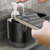 with Sponge Holder Detergent Dispenser Hand Soap Pump Manual Press Soap Box  Countertop