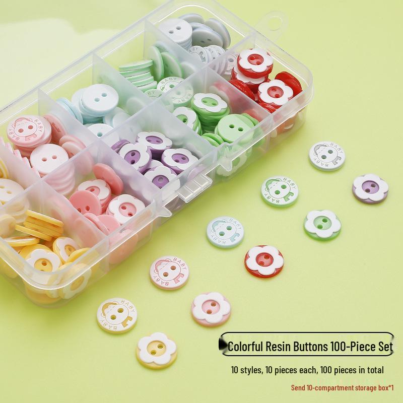 Colorful Plastic Buttons for Baby & Children's Shirts, DIY Crafting - Two & Four Holes